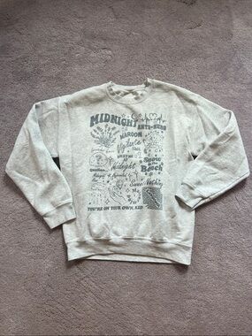 Taylor Swift Heather Gray Midnights Graphic Crewneck Sweatshirt